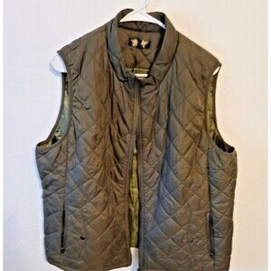 Men's Puffer Quilted Vest XXL Olive green Lightweight NWOT